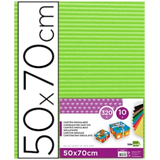 Liderpapel CN09 - Cartón ondulado, pliego de 50 x 70 cm, color verde pistacho