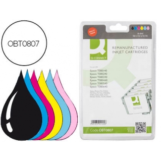 Cartucho de tinta Q-Connect compatible Epson stylus photo R265/R360 rx560 multipack t0801+t0802+t0803+t0804+t0805+t0806