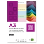 Liderpapel CD07 - Paquete de 100 cartulinas, A3, 180 gr/m2, color negro