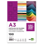 Liderpapel CD06 - Paquete de 100 cartulinas, A3, 180 gr/m2, color verde