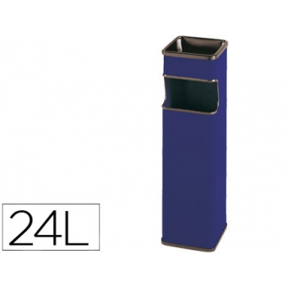 Cenicero papelera cuadrado 403 color azul metálico medida 65x18x18 cm