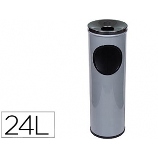 Sie 401-G - Cenicero papelera metálico, color gris