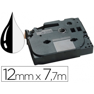 Cinta Brother blanco-negro 12 mm longitud 7,7 mt