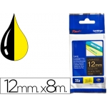 Brother TZE-334 - Cinta para rotuladora, laminada, 12 mm x 8 mt, impresión oro sobre fondo negro