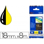 Brother TZE-344 - Cinta para rotuladora, laminada, 18 mm x 8 mt, impresión oro sobre fondo negro
