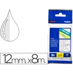 Brother TZE-135 - Cinta para rotuladora, laminada, 12 mm x 8 mt, impresión negra sobre fondo transparente