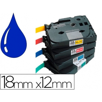 Brother TZE-FA4B - Cinta para rotuladora, para ropa, 18 mm x 3 mt, impresión azul sobre fondo blanco