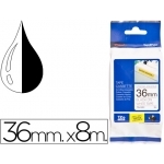 Brother TZE-S261 - Cinta para rotuladora, súper adhesivas, 36 mm x 8 mt, impresión negra sobre fondo blanco