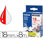 Brother TZE-242 - Cinta para rotuladora, laminada, 18 mm x 8 mt, impresión roja sobre fondo blanco