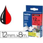 Brother TZE-431 - Cinta para rotuladora, laminada, 12 mm x 8 mt, impresión negra sobre fondo rojo