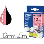 Brother TZE-B31 - Cinta para rotuladora, laminada, 12 mm x 5 mt, impresión negra sobre fondo naranja fluorescente