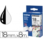 Brother TZE-N241 - Cinta para rotuladora, no laminadas, 18 mm x 8 mt, impresión negra sobre fondo blanco