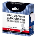 Plico 13330 - Rollo de velcro adhesivo, 20 mm x 10 mt, blanco