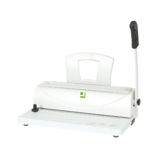 Q-Connect KF00799 - Encuadernadora manual para espiral metálico, paso 5:1, perfora hasta 10 hojas, tamaño A4