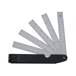 Pardo 13001 - Escala abanico, con funda, 15 cm, 1:10, 1:15, 1:20, 1:25, 1:30, 1:331/3, 1:40, 1:50, 1:75 y 1:125
