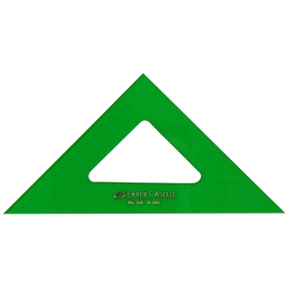 Faber-Castell - Escuadra de metacrilato, sin graduación, hipotenusa de 16 cm, color verde