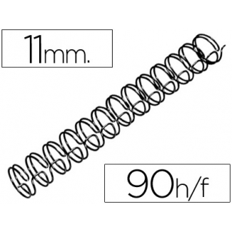 Gbc RG810710 - Espiral wire, paso 3:1 nº 7, grosor 11 mm, para 90 hojas, caja de 100 