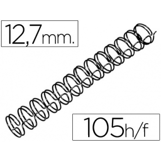 Gbc RG810810 - Espiral wire, paso 3:1 nº 8, grosor 12,7 mm, para 105 hojas, caja de 100 