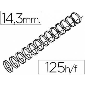 Gbc RG810910 - Espiral wire, paso 3:1 nº 9, grosor 14,3 mm, para 125 hojas, caja de 100 