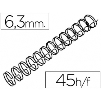 Gbc RG810410 - Espiral wire, paso 3:1 nº 4, grosor 6,3 mm, para 45 hojas, caja de 100 