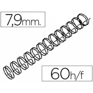 Gbc RG810510 - Espiral wire, paso 3:1 nº 5, grosor 7,9 mm, para 60 hojas, caja de 100 