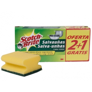 Scotch brite - Estropajo salvauñas, paquete 2 + 1 gratis