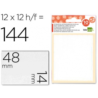 Liderpapel ET05 - Etiquetas adhesivas, 14 mm x 48 mm, sobre de 10 hojas + 2 gratis