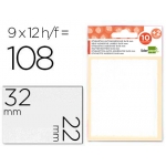 Liderpapel ET12 - Etiquetas adhesivas, 22 mm x 32 mm, sobre de 10 hojas + 2 gratis
