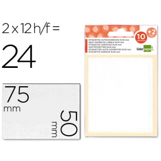 Liderpapel ET20 - Etiquetas adhesivas, 50 mm x 75 mm, sobre de 10 hojas + 2 gratis