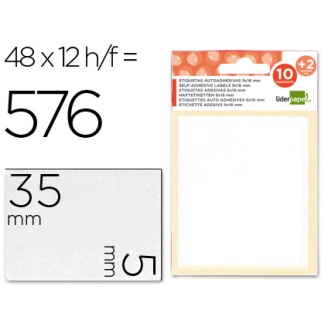 Liderpapel ET23 - Etiquetas adhesivas, 5 mm x 35 mm, sobre de 10 hojas + 2 gratis