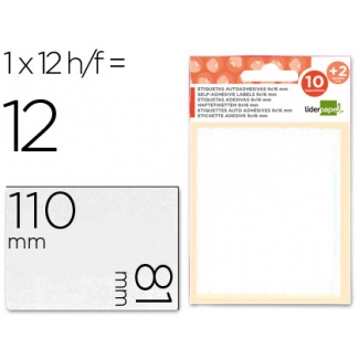 Liderpapel ET24 - Etiquetas adhesivas, 81 mm x 110 mm, sobre de 10 hojas + 2 gratis