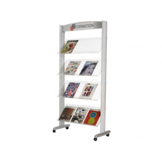 Paperflow 257TT.35 - Expositor de suelo móvil, 4 estantes 