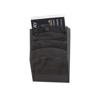 Q-Connect KF04726 - Expositor mural, metálico, 5 bandejas, A4, color negro