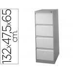 Fichero cajones de suelo metal 4 cajones-bicolor 132 cm alto 65 cm prof 47,5ancho color guias telesc antivuelc