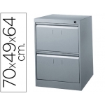 Fichero cajones de suelo metálico de 2 cajones 70 cm alto,64 cm prof,49 cm anchocolor color gris