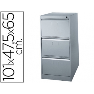 Fichero cajones de suelo metálico de 3 cajones 101 alto,65 prof 47,5 ancho color gris