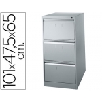 Fichero cajones de suelo metálico de 3 cajones 101 alto,65 prof 47,5 ancho color gris antivuelco
