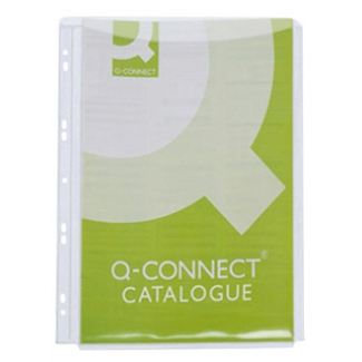 Q-Connect KF00138 - Funda multitaladro con fuelle, A4, 180 micras, cristal, bolsa de 5 fundas