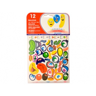 Balloons 20185 - Globos + pegatinas, bolsa de 12 unidades, colores surtidos