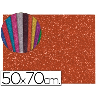 Liderpapel GE66 - Goma eva, espesor de 2 mm, 50 cm x 70 cm, con purpurina, color naranja