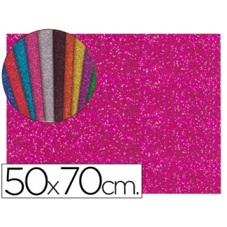 Liderpapel GE64 - Goma eva, espesor de 2 mm, 50 cm x 70 cm, con purpurina, color rosa