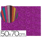 Liderpapel GE68 - Goma eva, espesor de 2 mm, 50 cm x 70 cm, con purpurina, color violeta