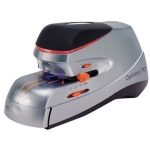 Rexel Optima 70 - Grapadora eléctrica, 70 hojas de capacidad, usa grapas optima hd70, color gris y negro con detalles en naranja