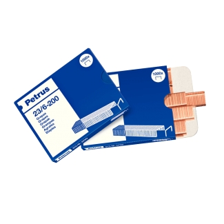 Petrus 23600 - Grapas Nº 23/6, cobreadas, caja de 1.000