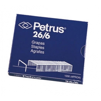 Petrus 55710 - Grapas Nº 26/6, cobreadas, caja de 1.000