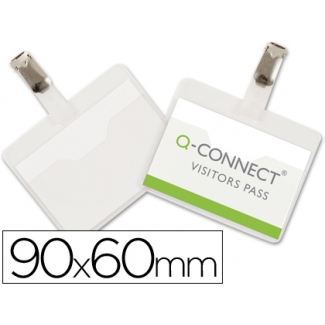 Q-Connect KF01560 - Identificador con pinza, apertura superior, 60 mm x 90 mm