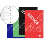 Liderpapel IF01 - Libreta grapada, tapa blanda, tamaño 4º, 24 hojas de 70 gr, cuadriculado con índice, colores surtidos