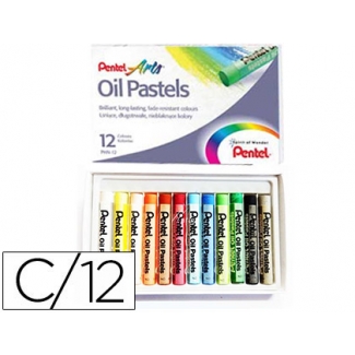 Lápices Pentel oil pastel caja de 12 colores surtidos