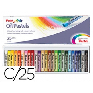 Lápices Pentel oil pastel caja de 25 colores surtidos