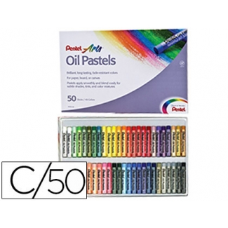 Lápices Pentel oil pastel caja de 50 colores surtidos